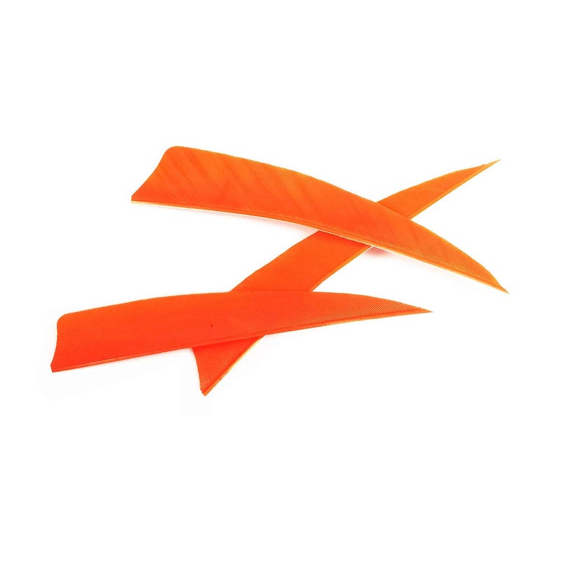 Letszhu Archery Arrows Feather Fletching 4 Inch Real Turkey Vanes for Hunting Target Shooting (25 Pack) (Orange) - Image 1